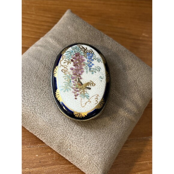 Antique Rare Victorian Floral Enamel Gold Gilded Belt Buckle Ornate On Brass main image 8